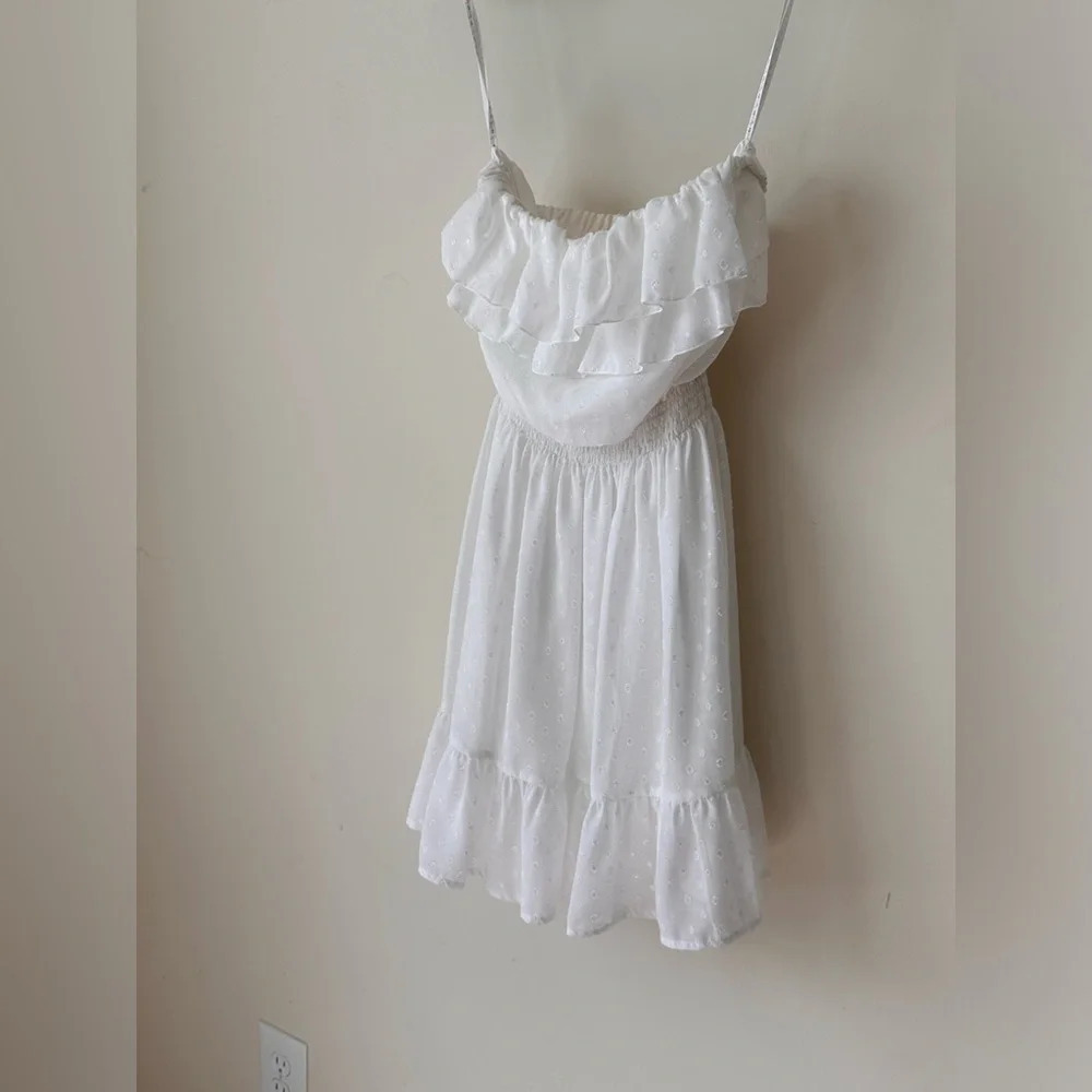 Lilly Pulitzer White Polka Dot Strapless Ruffle Sundress - Picture 2 of 11